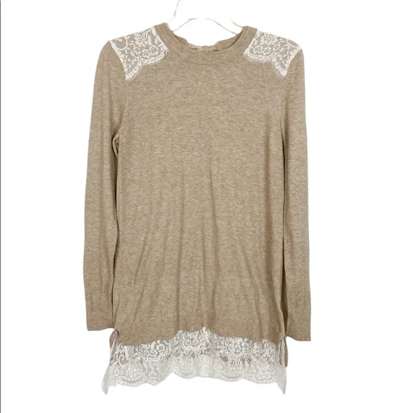 chinese dress ladies A'reve Lace Trim Sweater Dress Cream main image 0